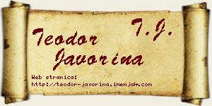 Teodor Javorina vizit kartica